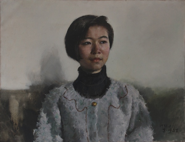 高一呼 《大學(xué)生》 布面油畫 52x67cm 1993年