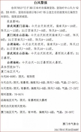 紅色預警！“納沙”今晨在福清登陸！“海棠”緊隨其后！強風+豪雨將橫掃廈門等地…